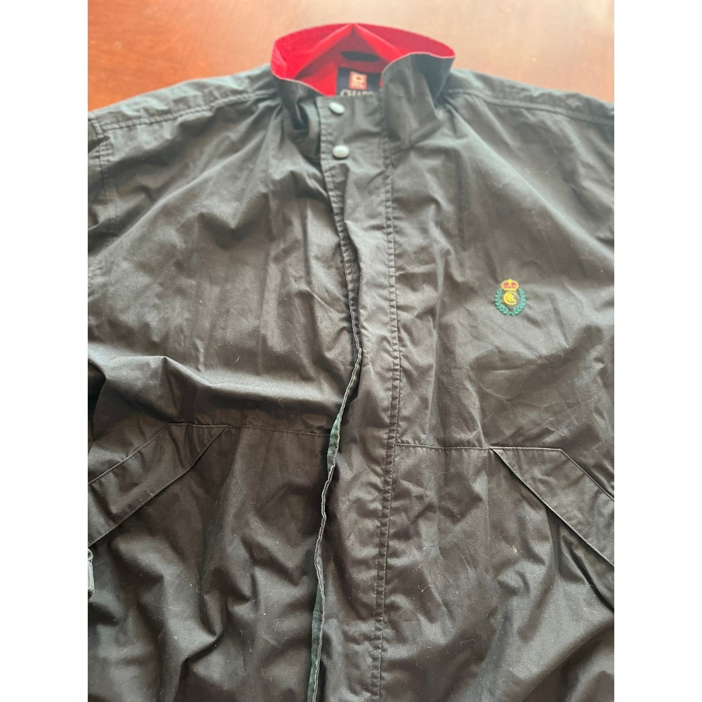 CHAPS Ralph Lauren Mens Black Plaid Lined Jacket‎ XL Embroidered Crest Full Zip